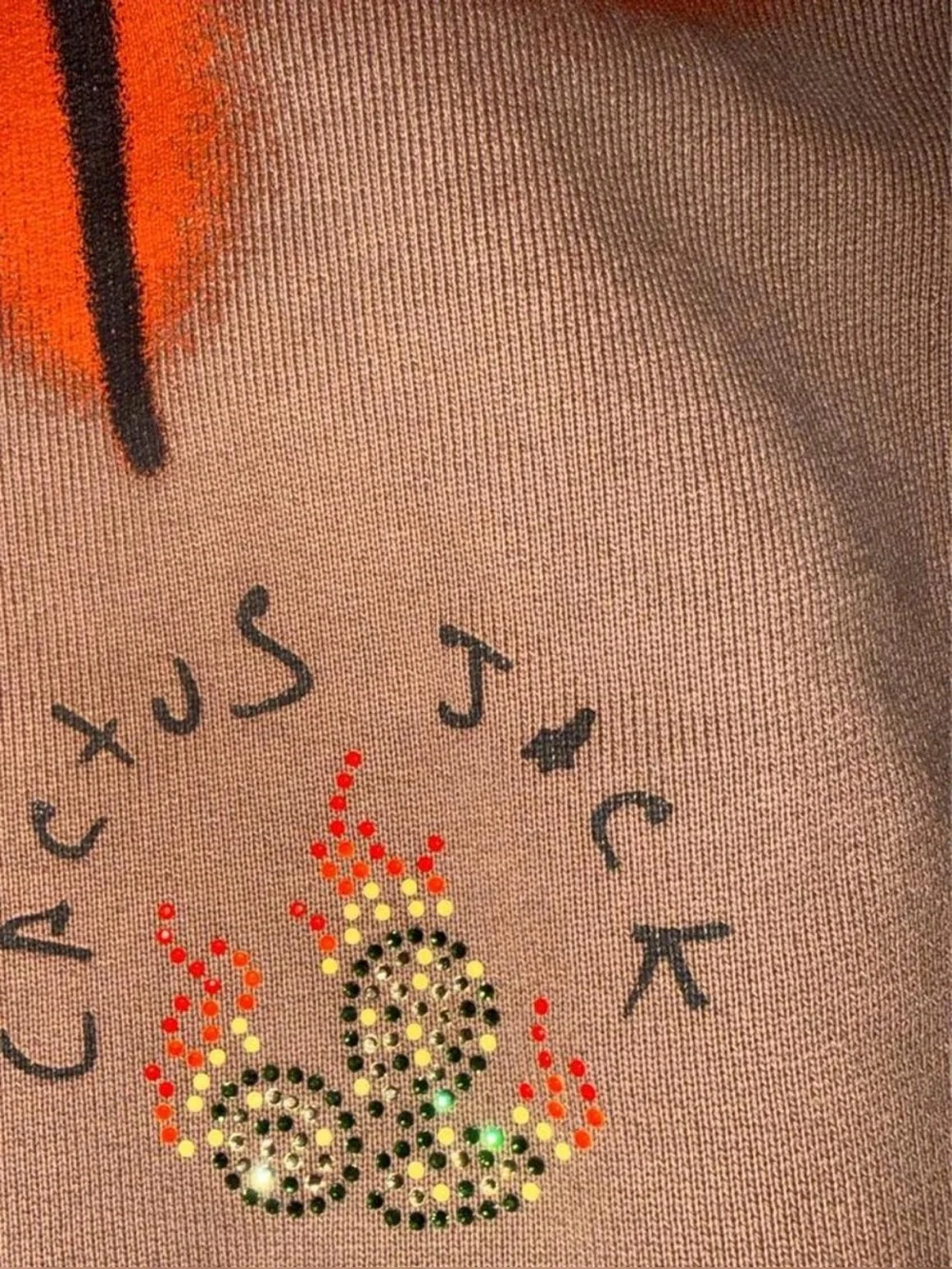 Jordan x cactus Jack Brown Embroidered Cactus Hoodie - Men